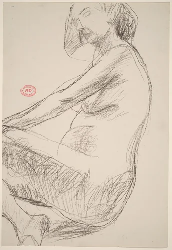Untitled [side view of female nude] by Richard Diebenkorn, drawing, 1955-1967