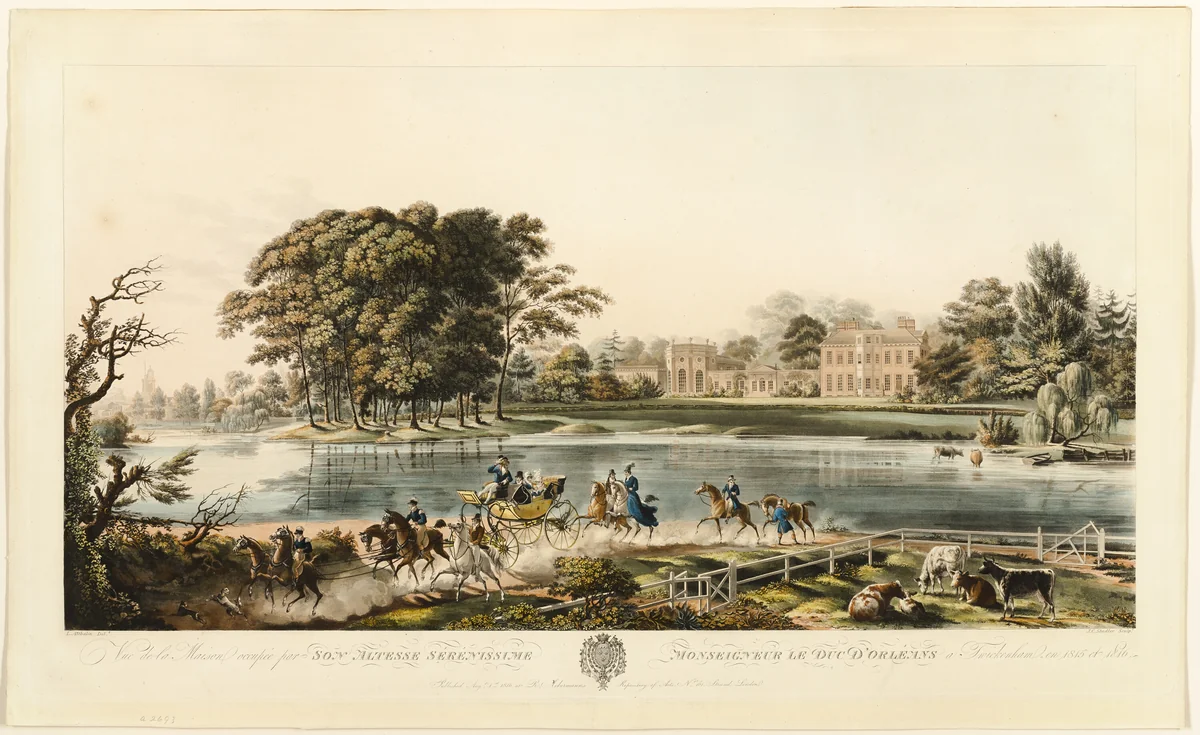 Maison du Duc d'Orléans à Twickenham by Joseph Constantine Stadler, print, 1816