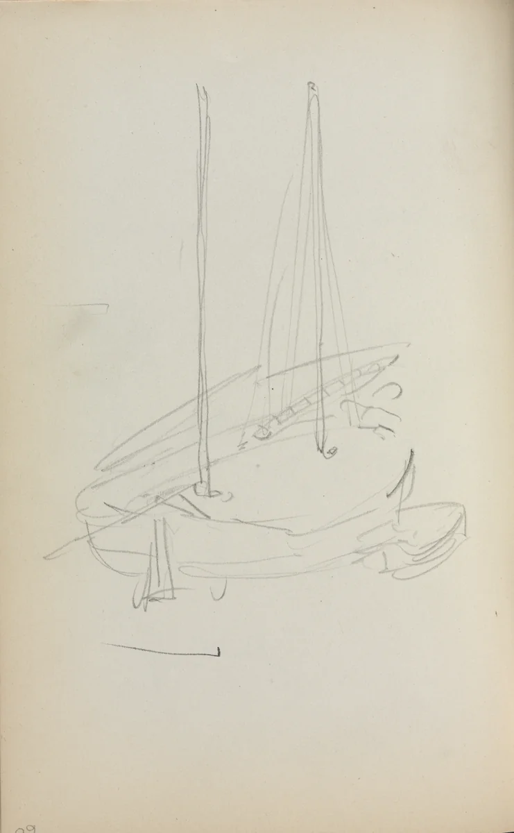 Italian Sketchbook: Sailboat (page 60) by Maurice Prendergast, book, 1898-1899