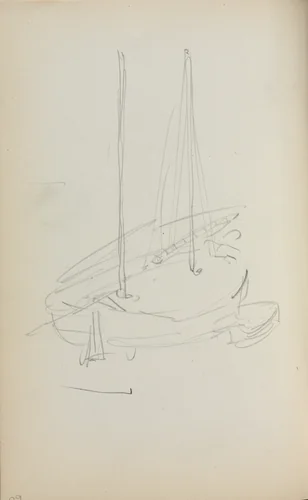 Italian Sketchbook: Sailboat (page 60) by Maurice Prendergast, book, 1898-1899