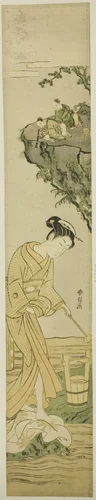Daoist Immortals Spying on a Young Beauty by Suzuki Harunobu (鈴木春信), print, 1763-1773