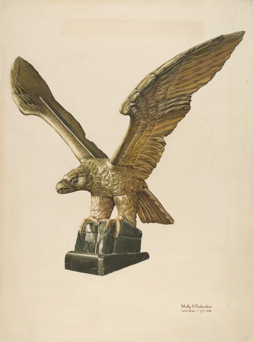 Eagle: Pilot House Ornament by Molly H. Bodenstein, index of american design, 1938