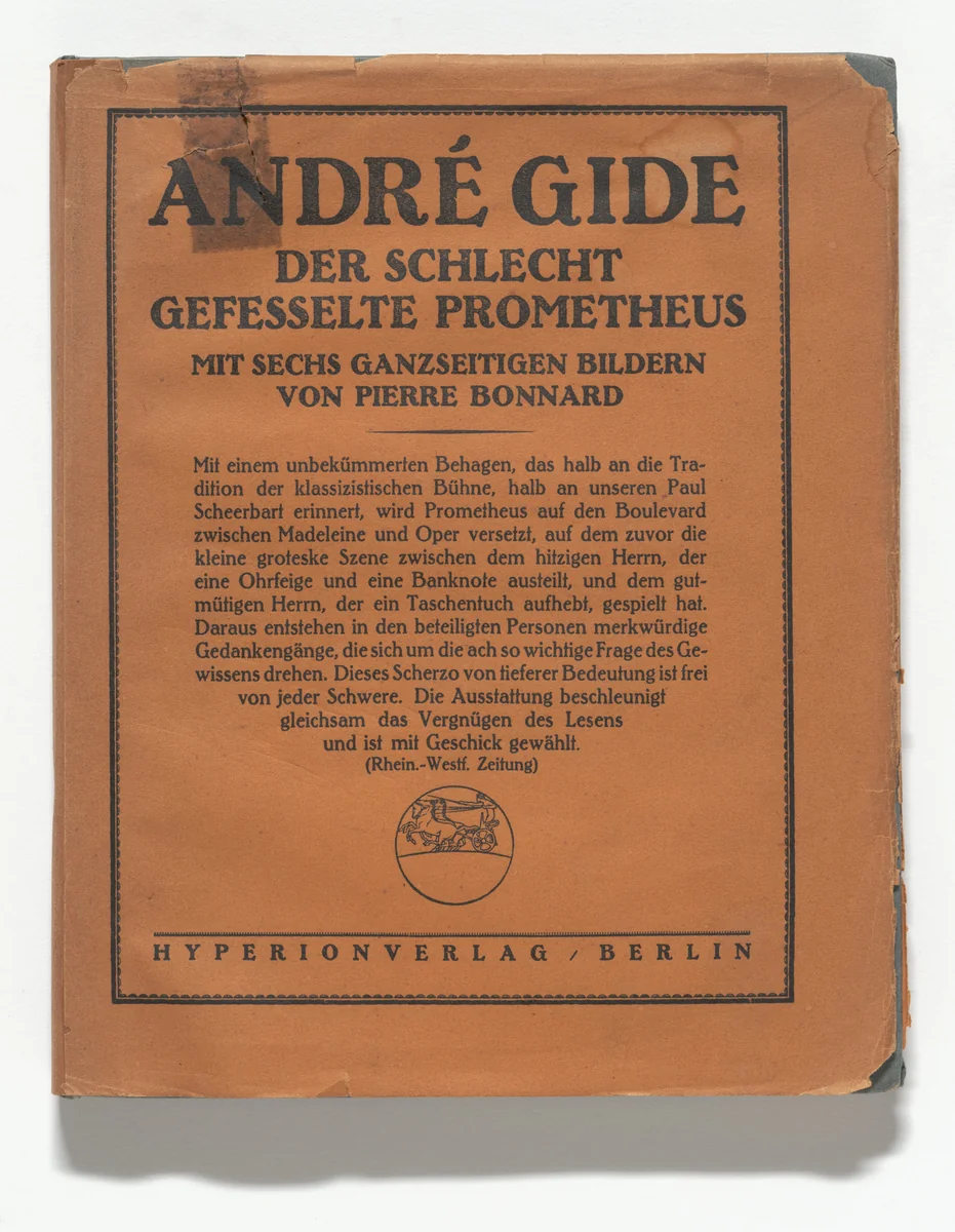 Der Schlecht Gefesselte Prometheus (Prometheus Illbound) by Pierre Bonnard, illustrated book, 1908