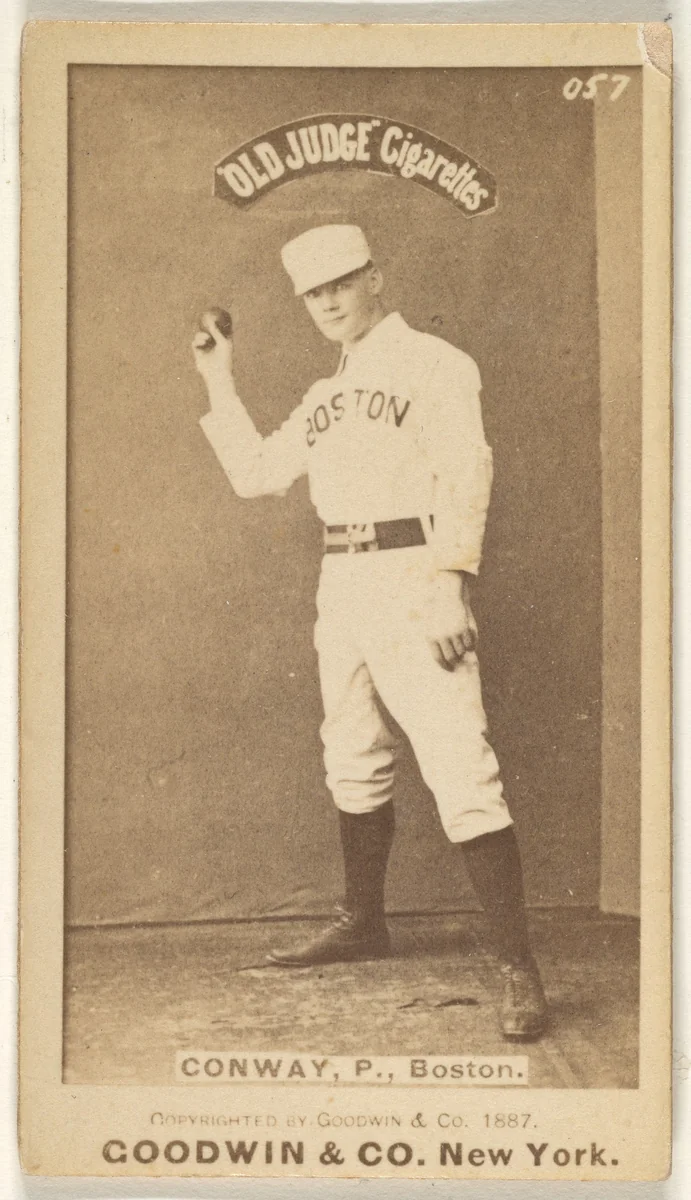 Conway, Pitcher, Boston, from the Old Judge series (N172) for Old Judge Cigarettes by Goodwin & Company, photograph, 1887