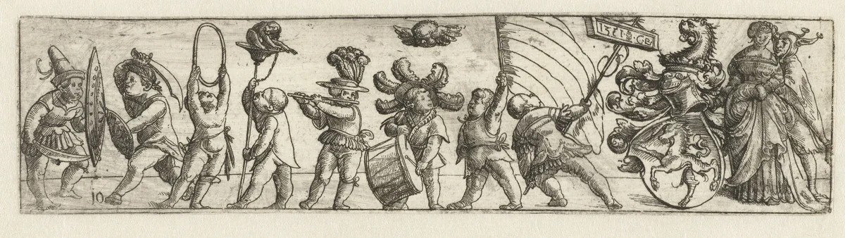 Fries met putti en wapenschild by Unknown, print, 1531