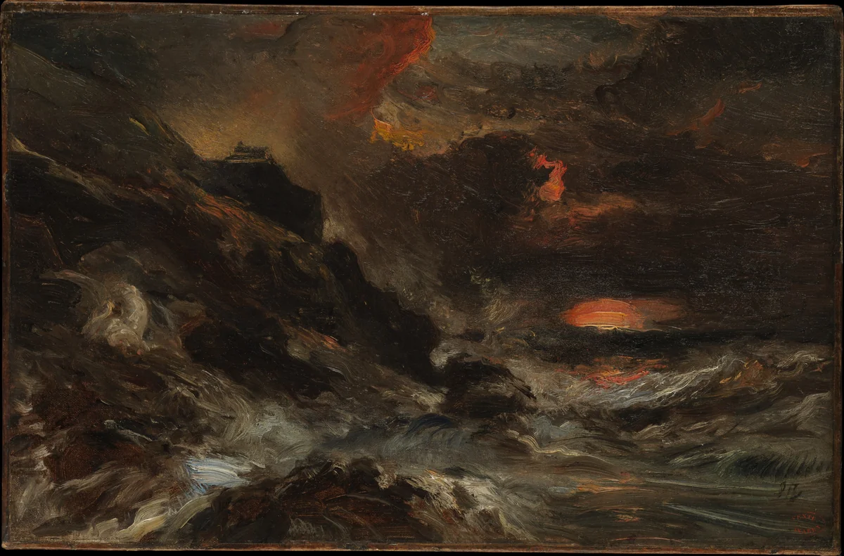 A Storm off the Normandy Coast by Eugène Isabey, painting, 1850-1860