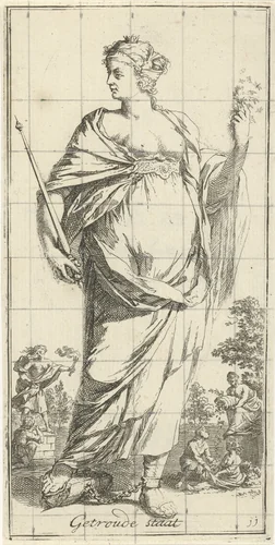 Personificatie van de getrouwde staat by Arnold Houbraken, print, 1710-1719