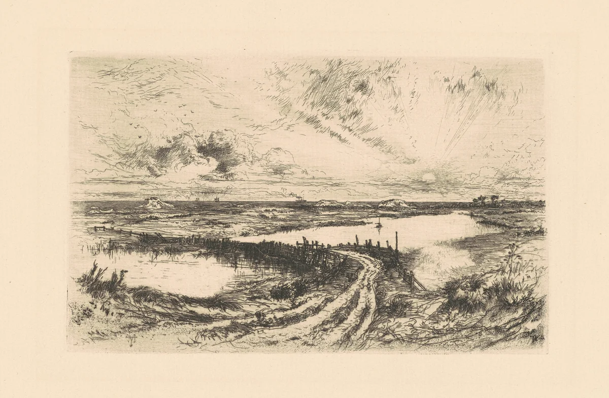 Sunrise—The Pond, Easthampton, Long Island by Thomas Moran, print, 1881