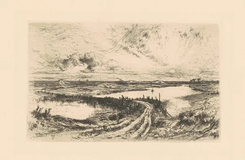 Sunrise—The Pond, Easthampton, Long Island by Thomas Moran, print, 1881