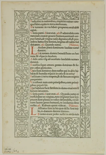 Illustration from Horae in laudem Virginis Mariae, plate 64 from Woodcuts from Books of the XVI Century by Geoffrey Tory, print, 1524-1525