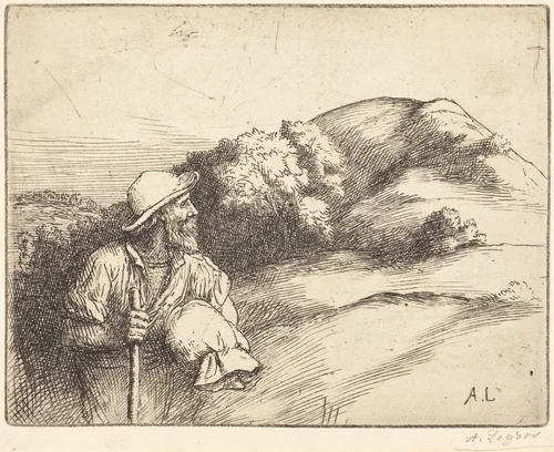 Return from the Fields (Le retour des champs) by Alphonse Legros, print, 1837-1911