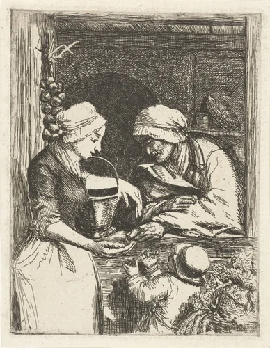 Groenteverkoopster by Louis Bernard Coclers, print, 1756-1816