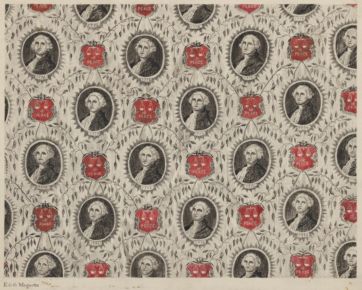 Chintz with Portraits of George Washington by Edith Magnette, index of american design, 1939