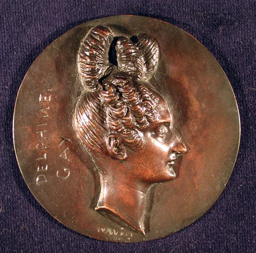 Delphine Gay by Pierre-Jean David d'Angers, metalwork, 1828