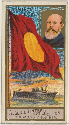 Admiral, China, from the Naval Flags series (N17) for Allen & Ginter Cigarettes Brands by Allen & Ginter, print, 1886-1891