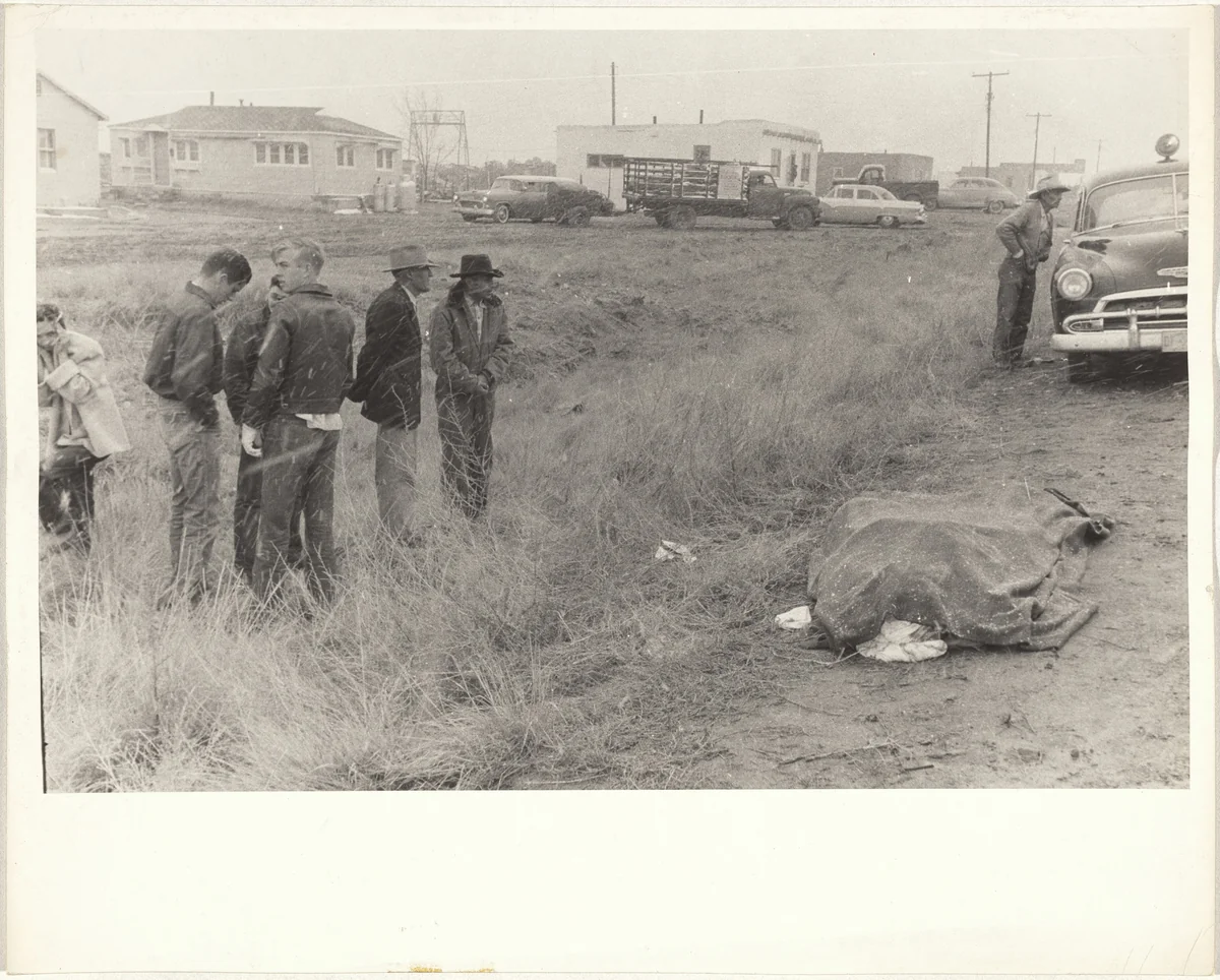 Car accident—U.S. 66 between Winslow and Flagstaff, Arizona by Robert Frank, photograph, 1955
