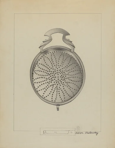 Silver Punch Strainer by Aaron Fastovsky, index of american design, 1936