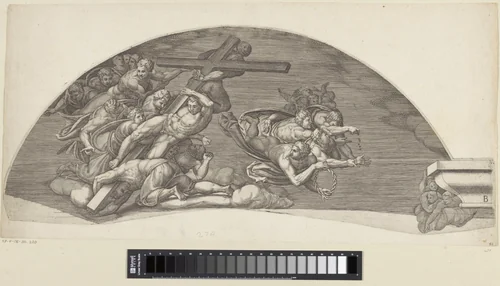 Het laatste oordeel, blad B by Giorgio Ghisi, print, 1530-1582