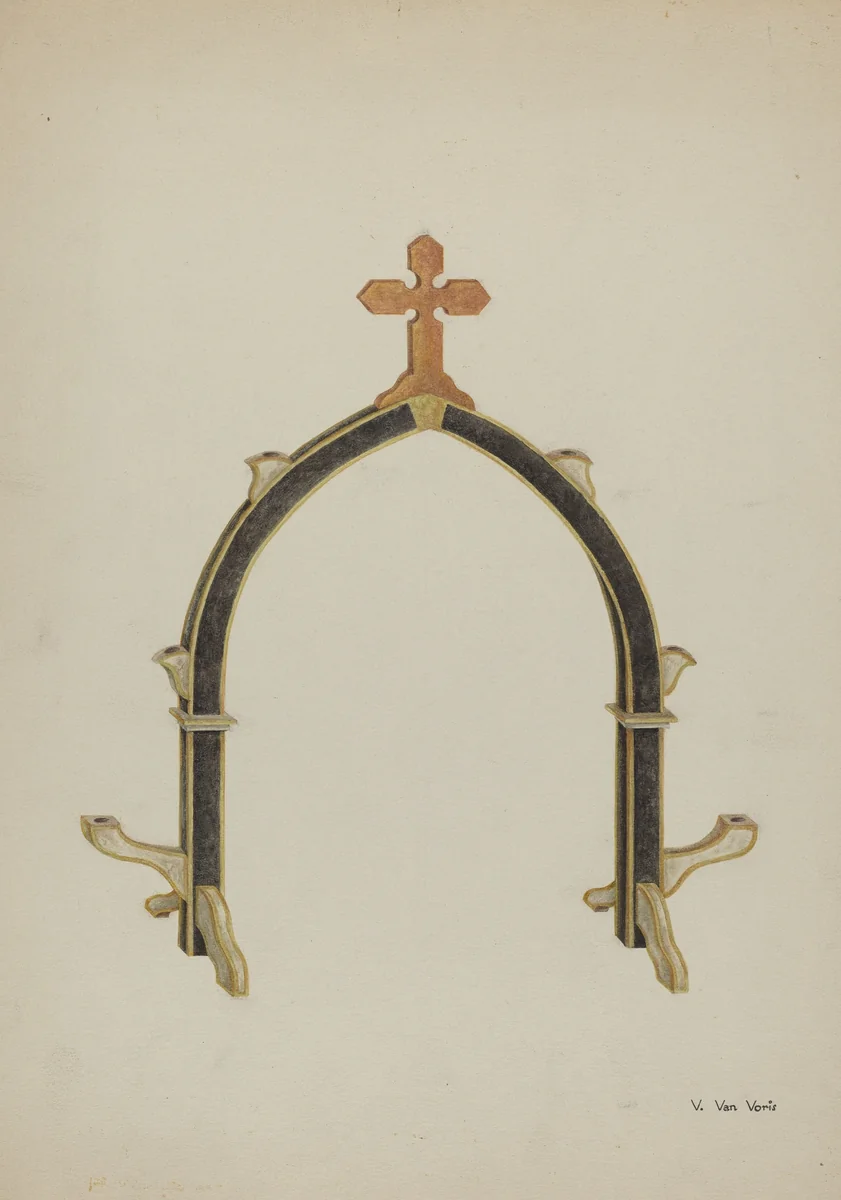 Carved Wooden Candleholder by Vera Van Voris, index of american design, 1939