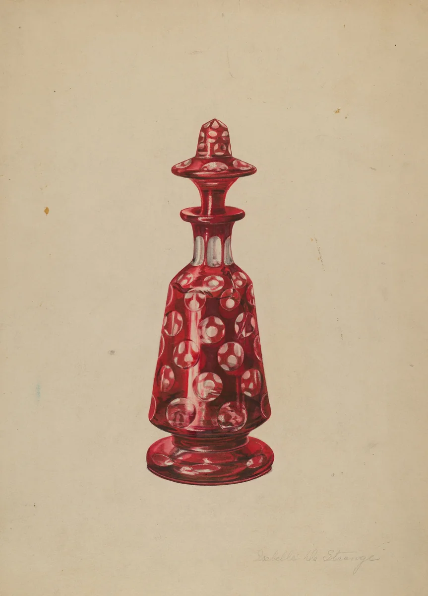 Glass Perfume Bottle by Isabelle De Strange, index of american design, 1939
