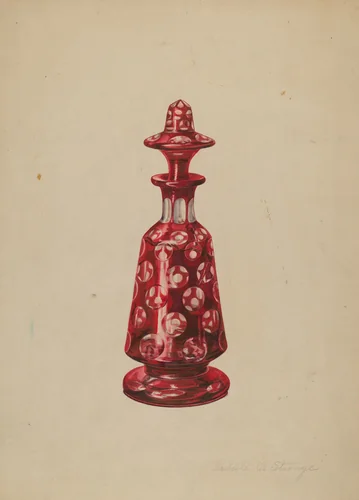 Glass Perfume Bottle by Isabelle De Strange, index of american design, 1939