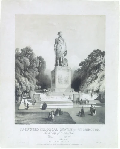 Proposed Colossal Statue of George Washington for the City of New York by G. Thomas, print, 1845