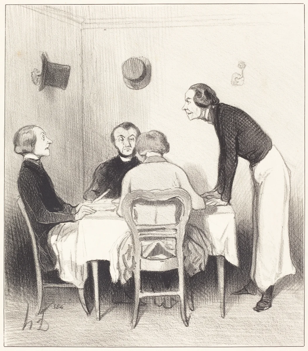 Carotte du restaurant by Honoré Daumier, print, 1844