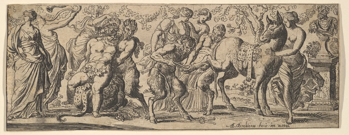 Bacchanale by Pierre Brebiette, print, 1610-1642