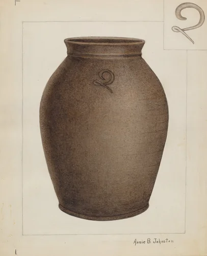 Stoneware Jar by Annie B. Johnston, index of american design, 1937