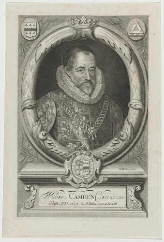 William Camden by Robert White, print, 1695