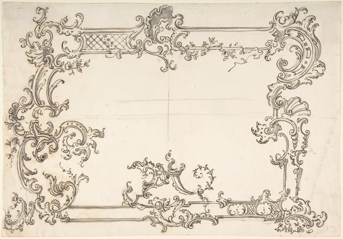 Rococo Design for a Frame by anonymous, drawing, 1700-1800