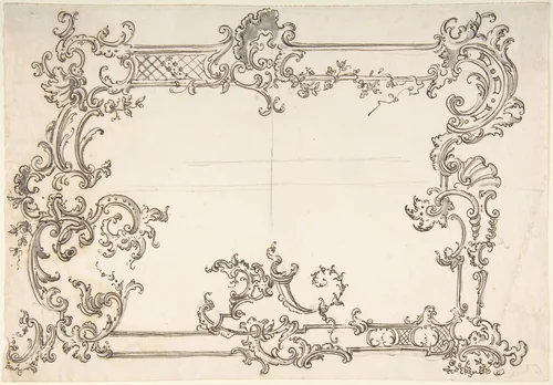 Rococo Design for a Frame by anonymous, drawing, 1700-1800