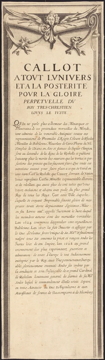 The Siege of La Rochelle [plate 4 of 16; set comprises 1952.8.97-112] by Jacques Callot, print, 1628-1631