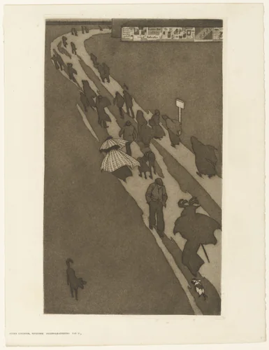 November (plate, facing page 216) from the periodical Pan, vol. II, no. 3 (Oct-Nov-Dec 1896) by Eugen Kirchner, print, 1896