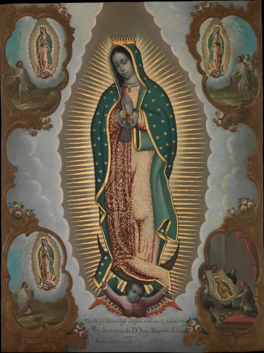 The Virgin of Guadalupe with the Four Apparitions by Nicolás Enríquez, artwork, 1773
