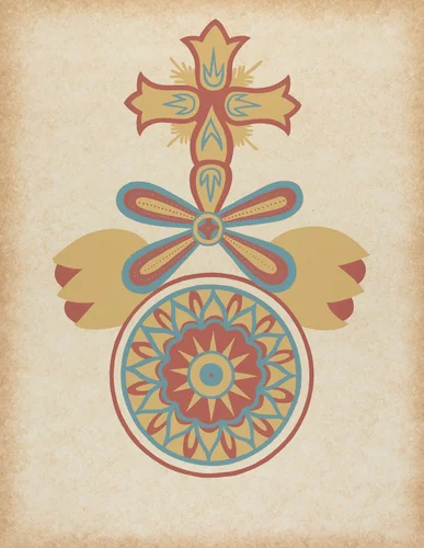 Santa Barbara Mission Doorway Design from the portfolio "Decorative Art of Spanish California" by American 20th Century, index of american design, 1935-1942