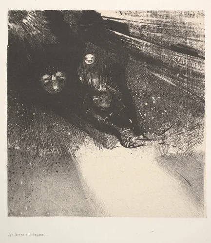 Hideous Larvae by Odilon Redon, print, 1896