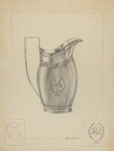 Silver Creamer by Hester Duany, index of american design, 1936