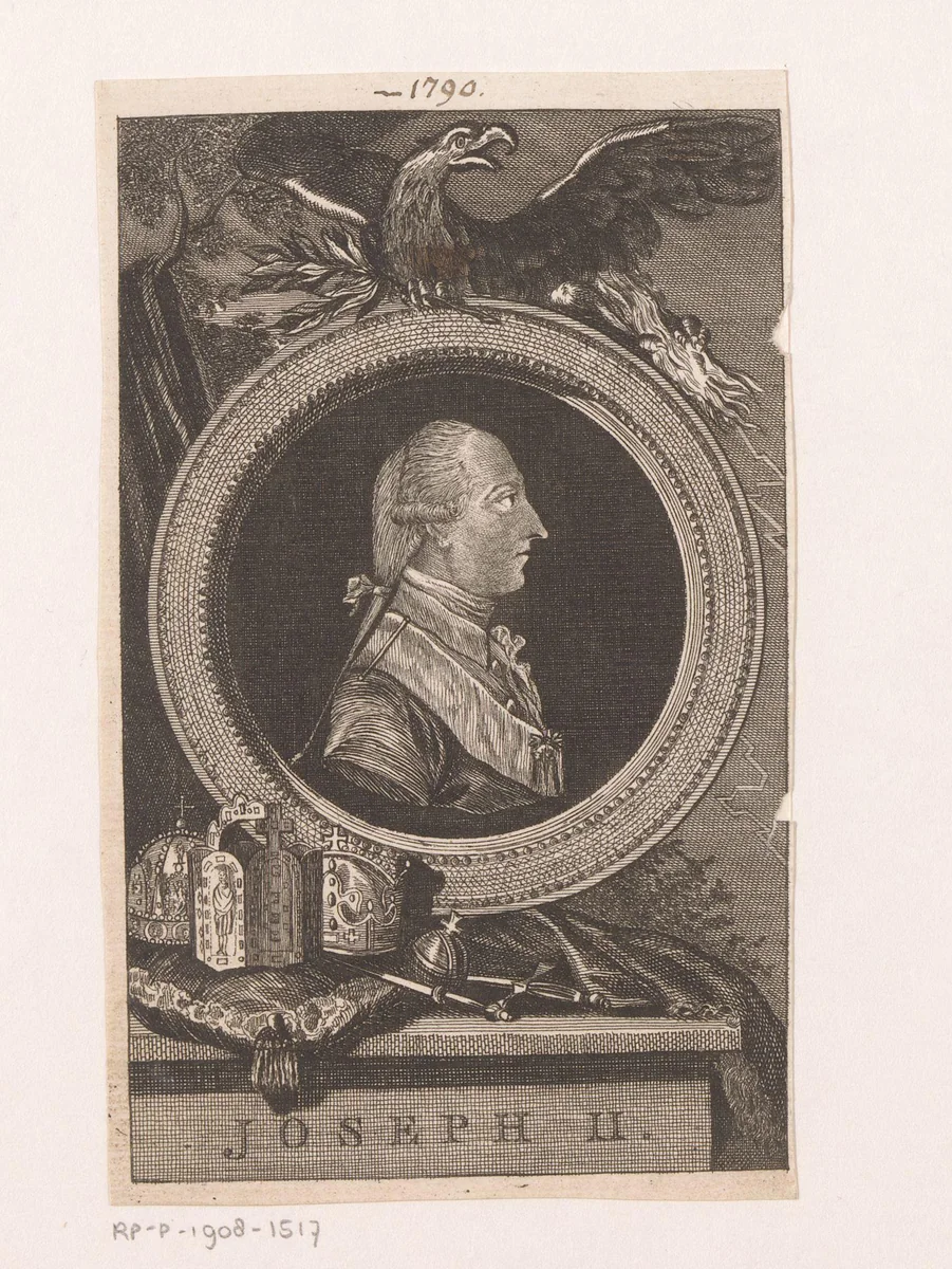 Portret van keizer Jozef II by anonymous, print, 1781