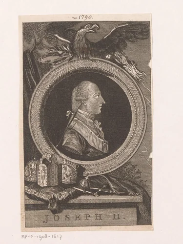 Portret van keizer Jozef II by anonymous, print, 1781
