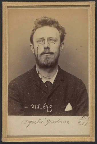 Aguéli Gustave. 24 ans, né à Sala (Suède) le 24-5-69. Artiste-peintre. Anarchiste. 14-3-94. by Alphonse Bertillon, photograph, 1894