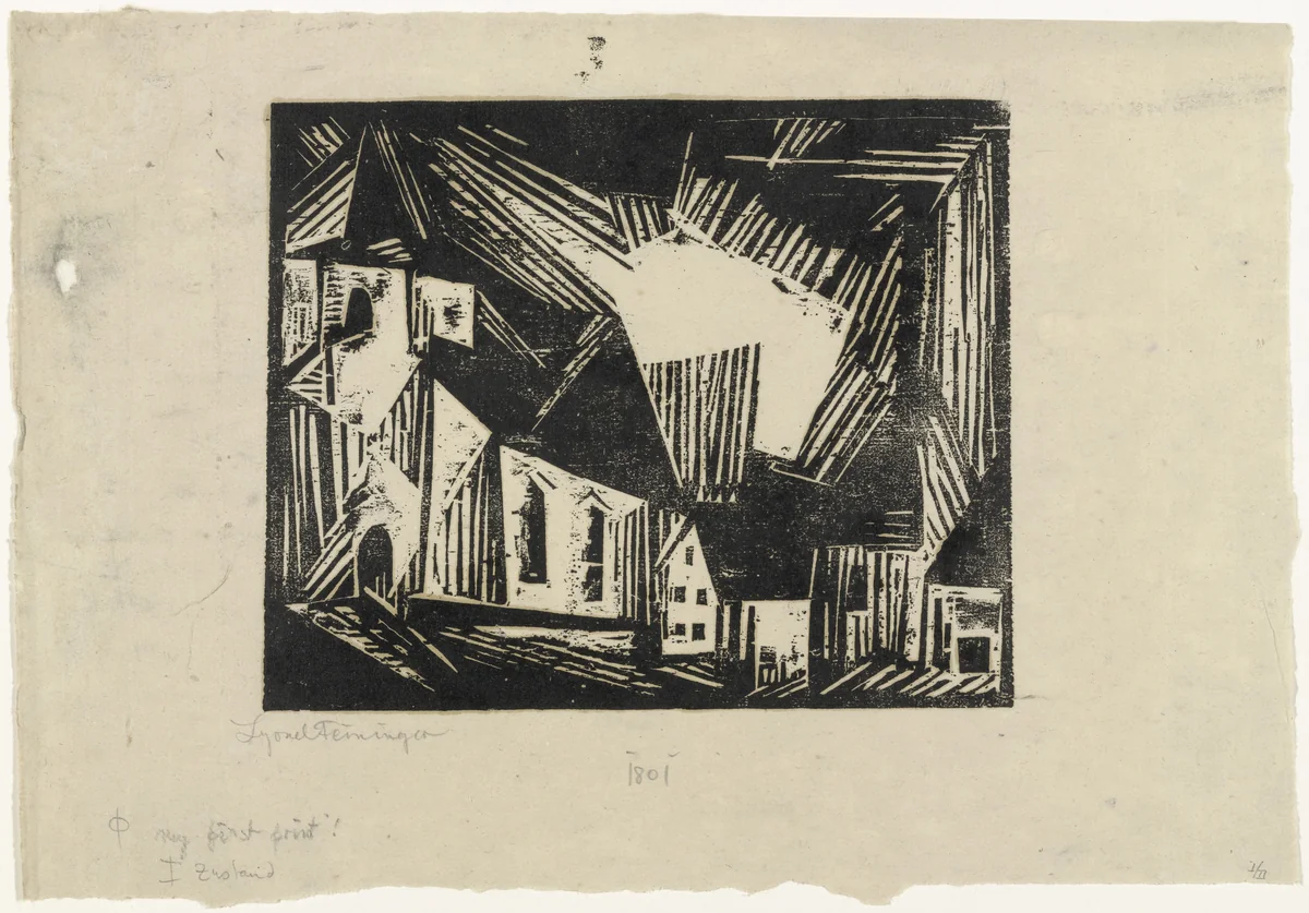 Church (Kirche) by Lyonel Feininger, print, 1918