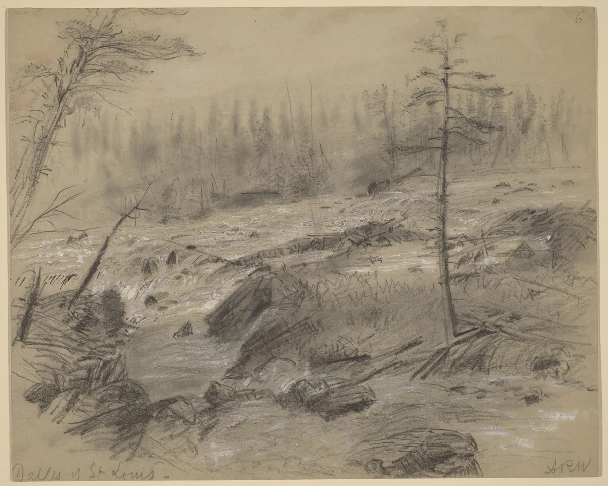 The Dalles of St. Louis by Alfred R. Waud, drawing, 1828-1891