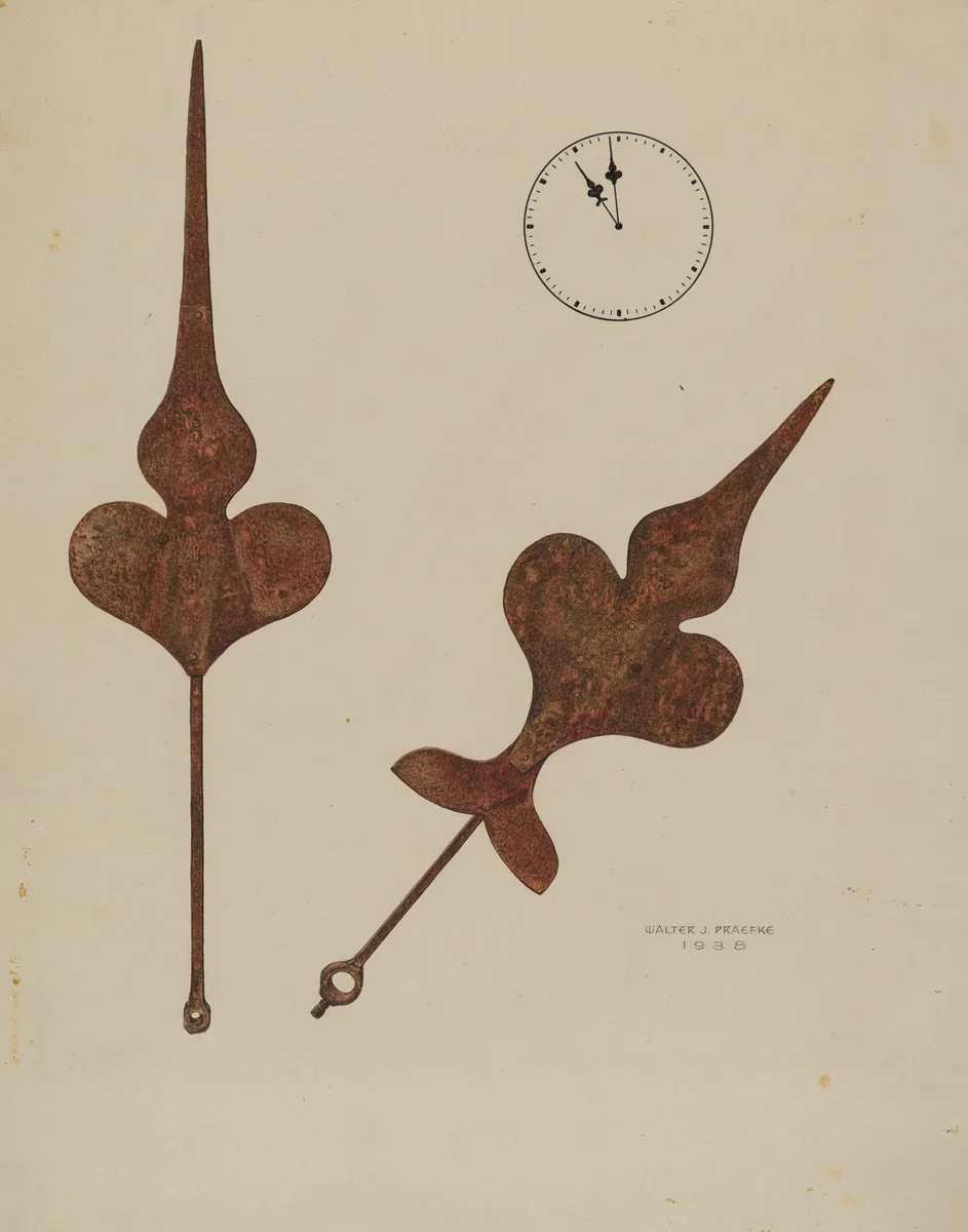Church Clock Hands by Walter Praefke, index of american design, 1938
