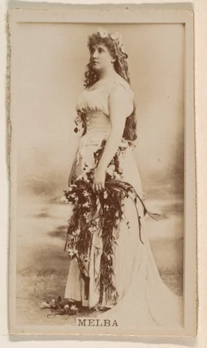 Miss Melba, from the Actresses series (N245) issued by Kinney Brothers to promote Sweet Caporal Cigarettes by Kinney Brothers Tobacco Company, photograph, 1890