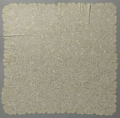 Kleed van kloskant met distels en rozen by anonymous, other, 1800-1899