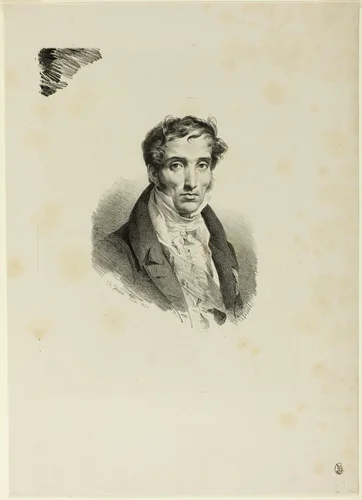 Portrait of Pierre Guérin by Horace Vernet, print, 1830