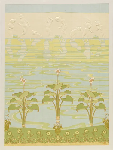 Decoration in Enameled Tiles for Bathroom by Félix Albert Anthyme Aubert, print, 1898