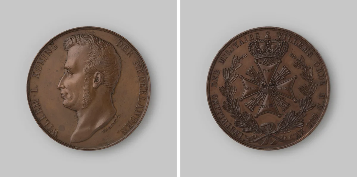 Op de instelling van de Militaire Willemsorde by Joseph Pierre Braemt, metalwork, 1815