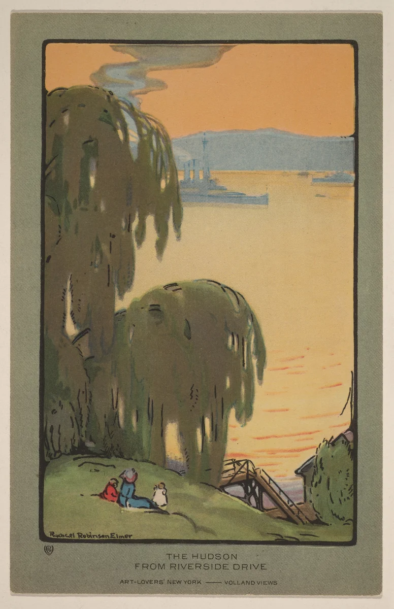 The Hudson from Riverside Drive by Rachael Robinson Elmer, print, 1914